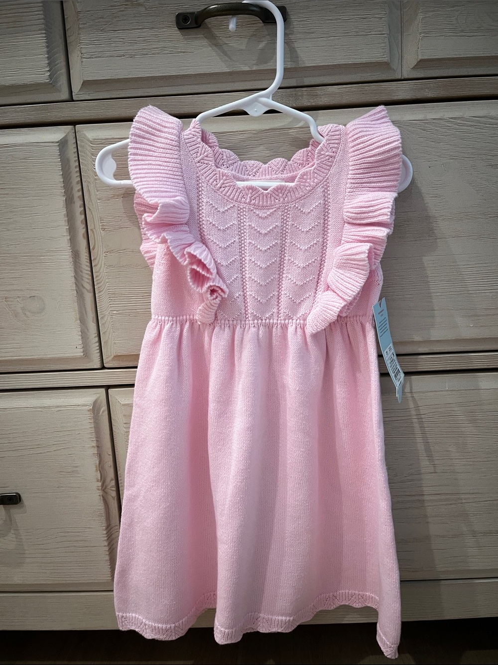 Cat & Jack Target Pink Knit Ruffle-Shoulder Dress